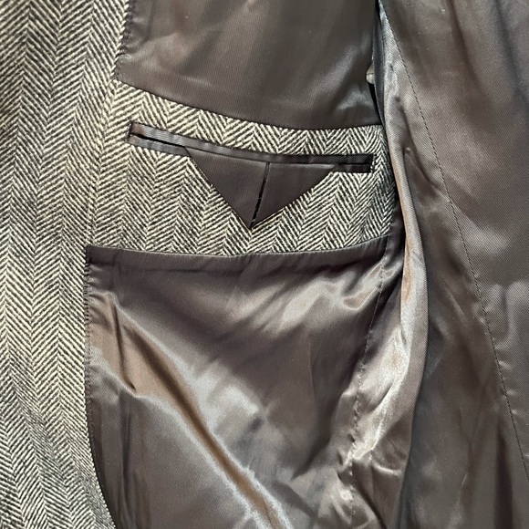 Express Jackets & Coats Mens Black And White Long Herringbone